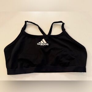 Adidas Black and White Strappy Sports Bra